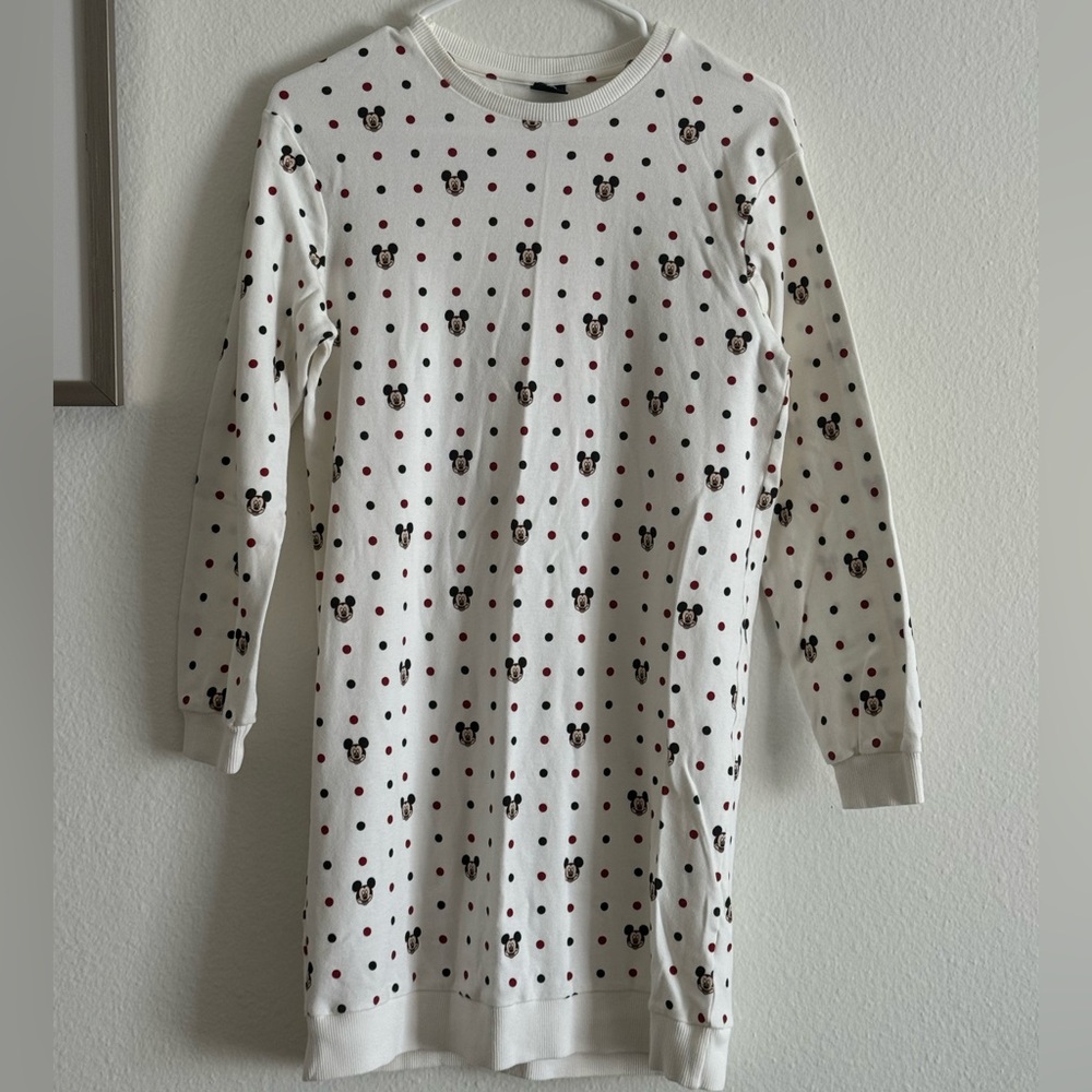 Intimissimi White Long-Sleeve Mickey Dot Nightdress